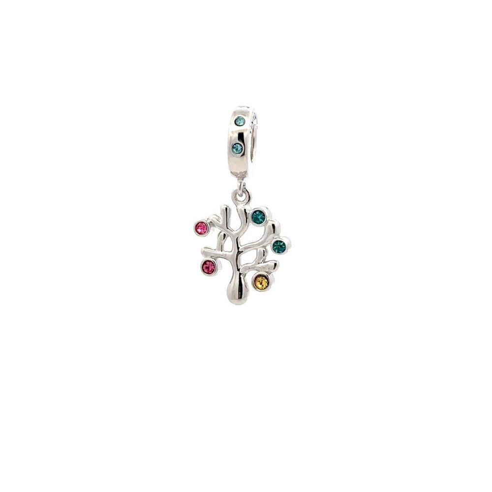 925 Sterling Silver Charm Tree of Life Multicolor Dangle For Charm Bracelet Neck